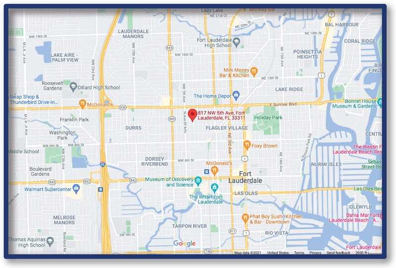 Map of 817 NW 5th Ave Fort Lauderdale Florida 33311
