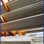 Stacks of aluminum pipe - stainless pipe - steel pipe - galvanized pipe
